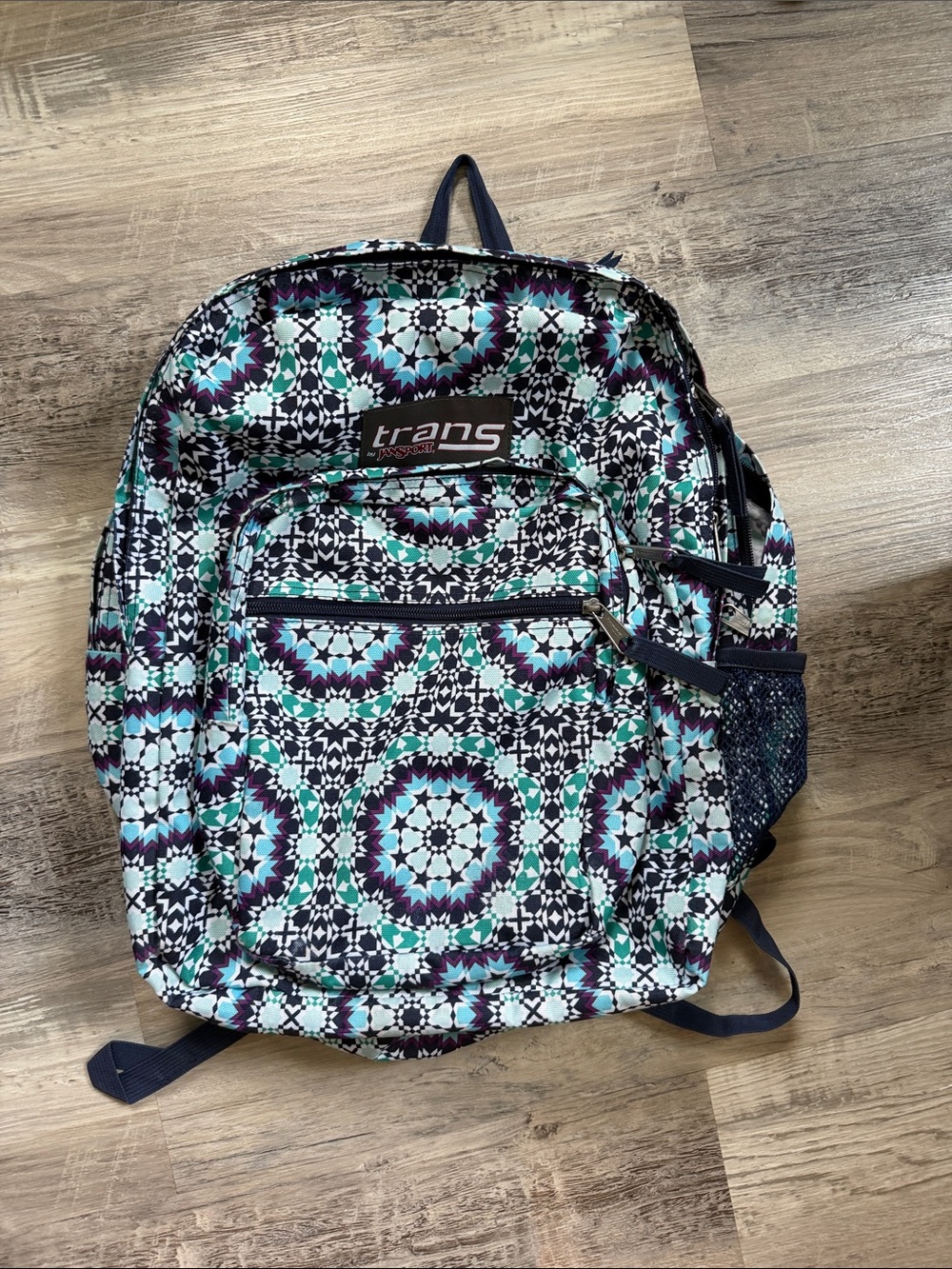 Trans by Jansport Teal & Navy Patterned Women’s Backpack